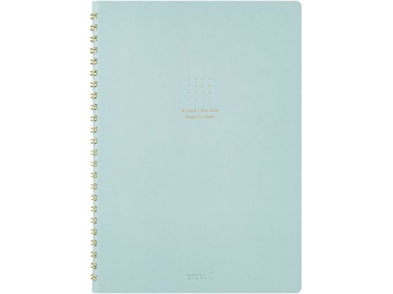 ミドリ(デザインフィル) リングノート[A5]カラー ドット方眼 青 1冊（ご注文単位1冊）【直送品】
