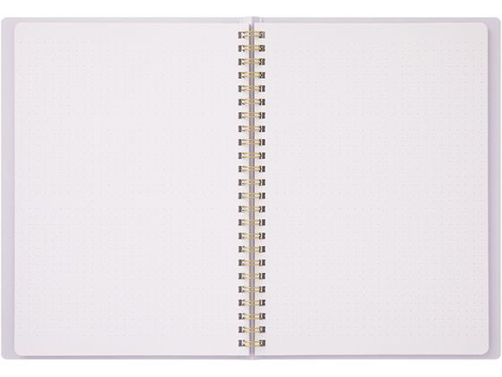 ミドリ(デザインフィル) リングノート[A5]カラー ドット方眼 紫 1冊（ご注文単位1冊）【直送品】