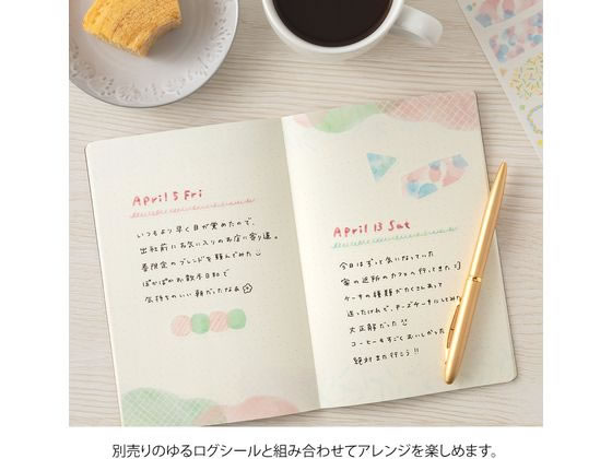 ミドリ(デザインフィル) ノート[B6]ゆるログ 水彩柄 15356006 1冊（ご注文単位1冊）【直送品】