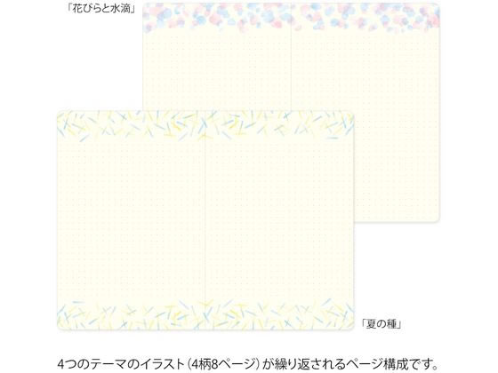 ミドリ(デザインフィル) ノート[B6]ゆるログ 水彩柄 15356006 1冊（ご注文単位1冊）【直送品】