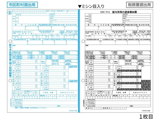 ヒサゴ 所得税源泉徴収票 A4 2面(2枚組) 100セット OP1195M 1冊(ご注文単位1冊)【直送品】