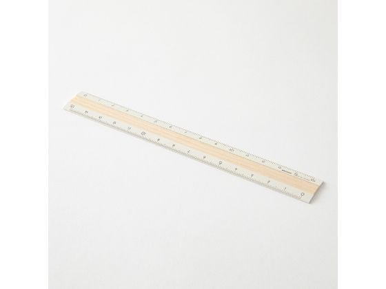 ミドリ(デザインフィル) アルミ&ウッド定規 15cm アイボリー 42305006 1個(ご注文単位1個)【直送品】