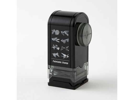 ミドリ(デザインフィル) スタンプ 回転印 ダイヤル 花とトリ柄 1個(ご注文単位1個)【直送品】