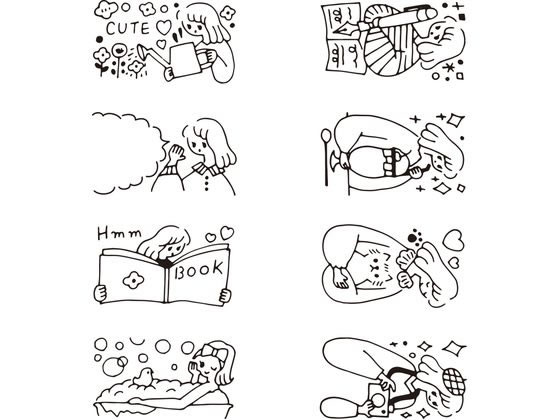 ミドリ(デザインフィル) スタンプ 回転印 ダイヤル 暮らし柄 1個（ご注文単位1個）【直送品】