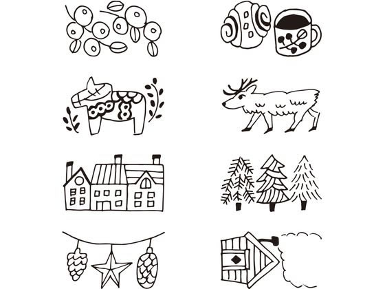 ミドリ(デザインフィル) スタンプ 回転印 ダイヤル 北欧柄 35585006 1個(ご注文単位1個)【直送品】