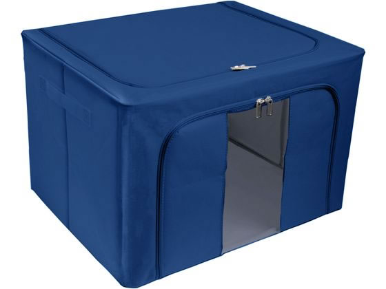 トレードワン 窓付きマルチ収納ボックス ネイビー Lサイズ 90085 1個(ご注文単位1個)【直送品】