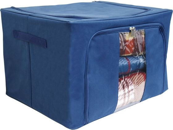 トレードワン 窓付きマルチ収納ボックス ネイビー Lサイズ 90085 1個(ご注文単位1個)【直送品】