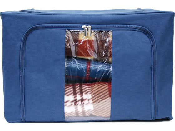 トレードワン 窓付きマルチ収納ボックス ネイビー Lサイズ 90085 1個(ご注文単位1個)【直送品】