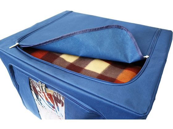 トレードワン 窓付きマルチ収納ボックス ネイビー Lサイズ 90085 1個(ご注文単位1個)【直送品】