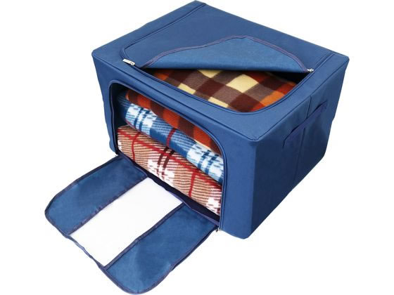 トレードワン 窓付きマルチ収納ボックス ネイビー Lサイズ 90085 1個(ご注文単位1個)【直送品】