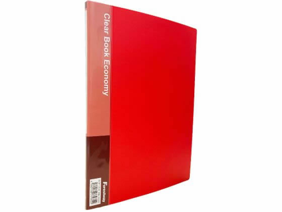 Forestway クリヤーブック エコノミー A4 10ポケット 赤 1冊（ご注文単位1冊）【直送品】