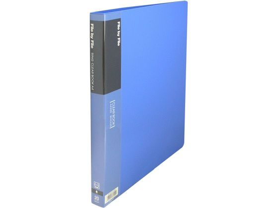 ビュートン リングクリヤーブック A4 30穴 20ポケット ブルー 1冊(ご注文単位1冊)【直送品】