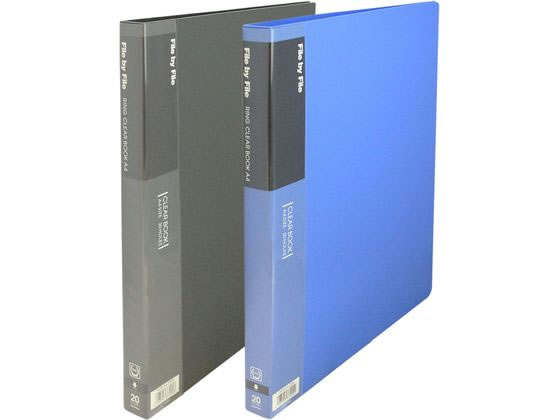 ビュートン リングクリヤーブック A4 30穴 20ポケット ブルー 1冊（ご注文単位1冊）【直送品】