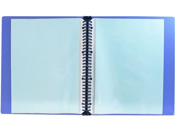 ビュートン リングクリヤーブック A4 30穴 20ポケット ブルー 1冊（ご注文単位1冊）【直送品】