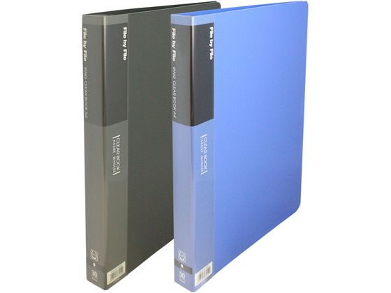 ビュートン リングクリヤーブック A4 30穴 30ポケット ダークグレー 1冊（ご注文単位1冊）【直送品】