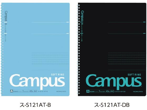 コクヨ キャンパス ソフトリングノート(ドット入罫線) A4 40枚 ブルー 1冊(ご注文単位1冊)【直送品】