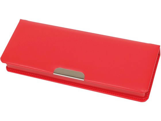 クツワ 合皮筆入 レッド CB302RD 1個(ご注文単位1個)【直送品】