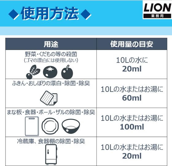 ライオンハイジーン ニューブリーチ食添 大 18kg 1個(ご注文単位1個)【直送品】