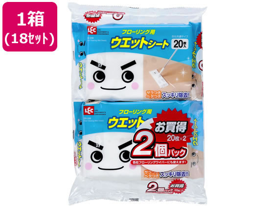 レック ウェットシート フローリング用 20枚 2個入り×18パック 1箱(ご注文単位1箱)【直送品】