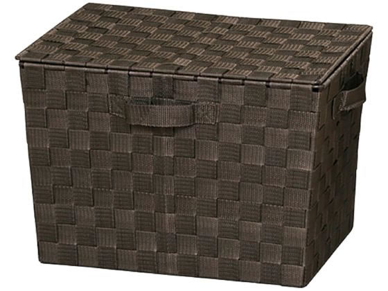 アイリスオーヤマ カラーバスケット 深型 フタ付 ブラウン CBK-38DT 1個（ご注文単位1個）【直送品】