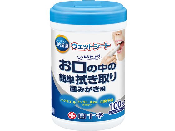 白十字 口内清潔ウェットシート ボトルタイプ 100枚入 46396 1ﾊﾟｯｸ（ご注文単位1ﾊﾟｯｸ）【直送品】