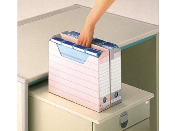 ライオン ボックスファイル〈レギュラーカラー〉A4ヨコ 背幅105mm ピンク 1冊(ご注文単位1冊)【直送品】