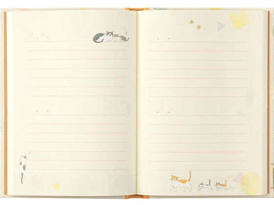 ミドリ 日記 ネコ柄×3冊 12878006 1袋(ご注文単位1袋)【直送品】