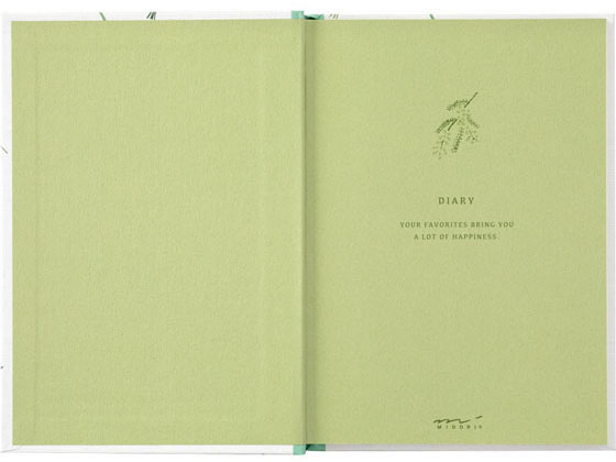 ミドリ 日記 ドライフラワー柄×3冊 12879006 1袋(ご注文単位1袋)【直送品】