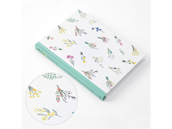 ミドリ 日記 ドライフラワー柄×3冊 12879006 1袋(ご注文単位1袋)【直送品】