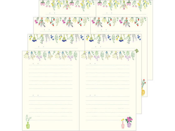 ミドリ 日記 ドライフラワー柄×3冊 12879006 1袋(ご注文単位1袋)【直送品】