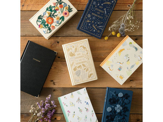 ミドリ 日記 ドライフラワー柄×3冊 12879006 1袋(ご注文単位1袋)【直送品】