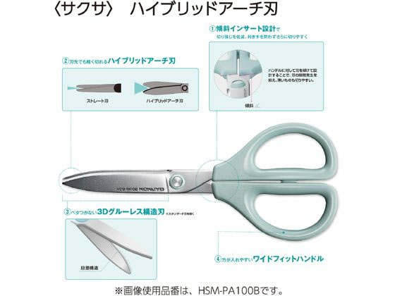 コクヨ ハサミ[サクサ]フッ素・グルーレス刃 ブルー HSM-PFA100B 1本（ご注文単位1本）【直送品】