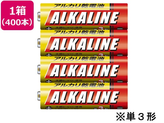 三菱電機 アルカリ乾電池単3 400本 LR6R 4S 1箱(ご注文単位1箱)【直送品】