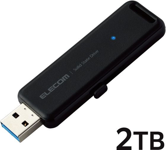 エレコム 外付けSSD 2TB USB3.2 ブラック ESD-EMB2000GBK 1個(ご注文単位1個)【直送品】