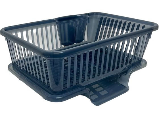 サンコープラスチック 皿立て水切りかご流 タテ型 ネイビーブルー No.1 1個（ご注文単位1個）【直送品】