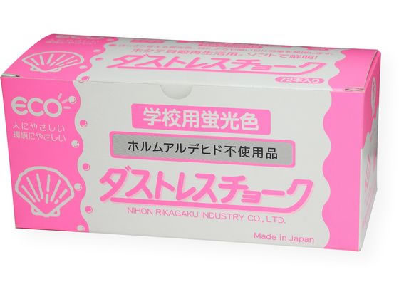 日本理化学工業 ダストレス蛍光チョーク 72本 赤 DCK-72-R 1箱(ご注文単位1箱)【直送品】