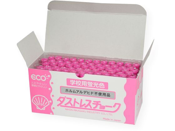 日本理化学工業 ダストレス蛍光チョーク 72本 赤 DCK-72-R 1箱(ご注文単位1箱)【直送品】