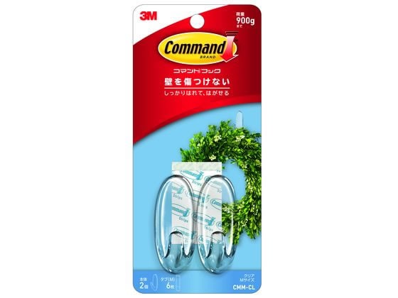 3M コマンドフック クリア Mサイズ CMM-CL 1ﾊﾟｯｸ（ご注文単位1ﾊﾟｯｸ）【直送品】