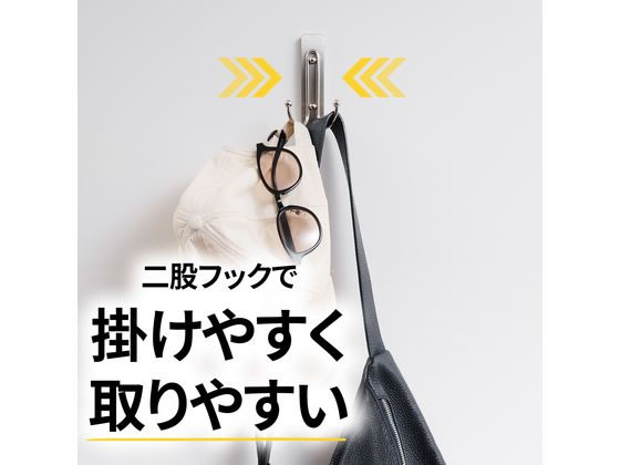 3M コマンドフック ワイヤーダブルフック ニッケルサテン CMD-WN 1パック(ご注文単位1パック)【直送品】