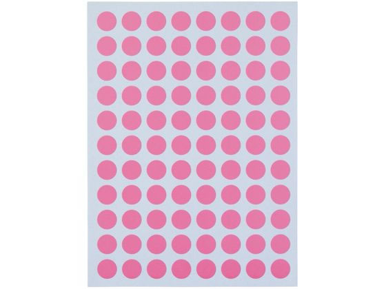 ニチバン マイタックカラーラベル 桃 直径8mm 88片×12シート 1パック(ご注文単位1パック)【直送品】