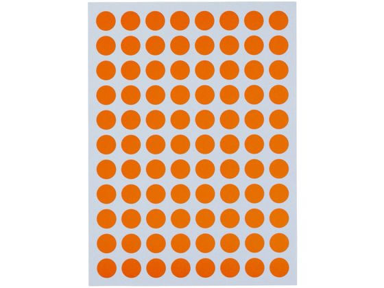 ニチバン マイタックカラーラベル 橙 直径8mm 88片×12シート 1パック(ご注文単位1パック)【直送品】