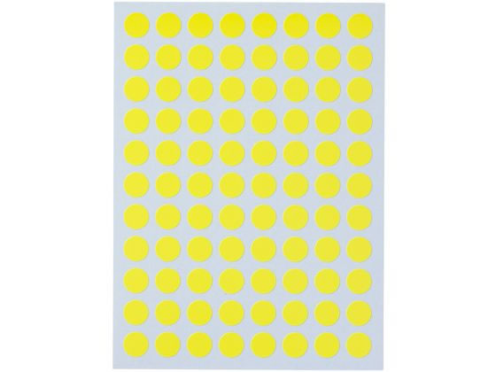 ニチバン マイタックカラーラベル 黄 直径8mm 88片×12シート 1パック(ご注文単位1パック)【直送品】