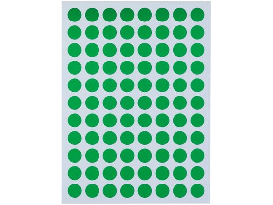 ニチバン マイタックカラーラベル 緑 直径8mm 88片×12シート 1パック(ご注文単位1パック)【直送品】