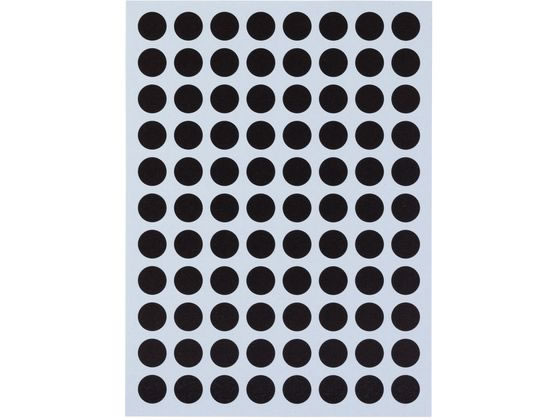 ニチバン マイタックカラーラベル 黒 直径8mm 88片×12シート 1パック(ご注文単位1パック)【直送品】
