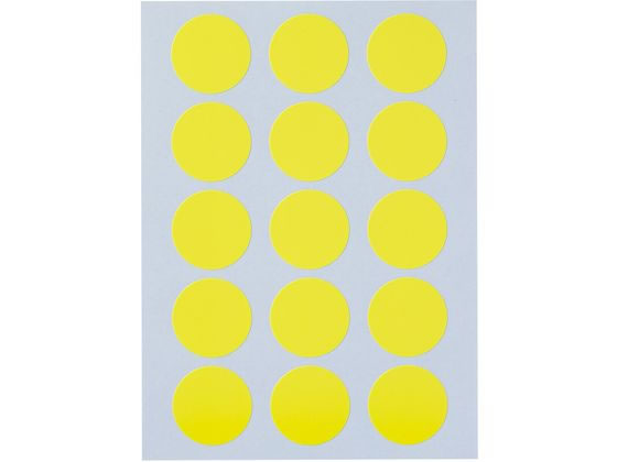 ニチバン マイタックカラーラベル 黄 直径20mm 15片×12シート 1パック(ご注文単位1パック)【直送品】