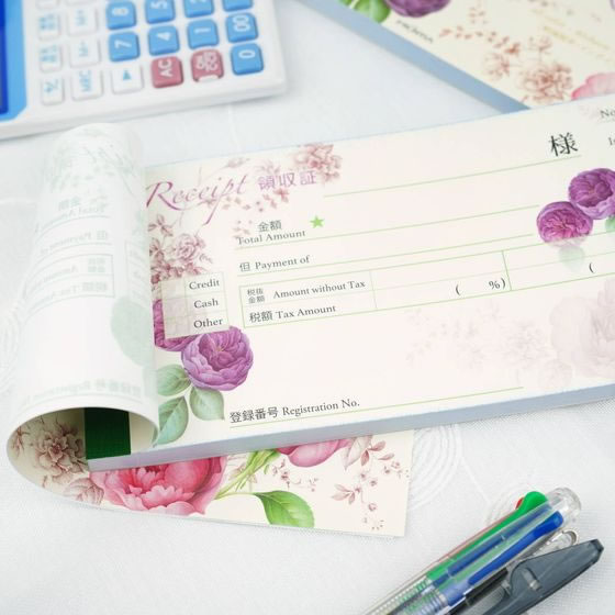 フロンティア 領収書 2枚複写 インボイス パープルローズ 40組 1冊(ご注文単位1冊)【直送品】