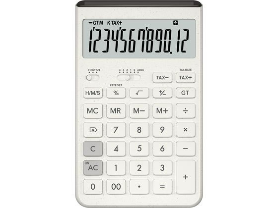 カシオ ジャストサイズ電卓12桁 Comfy オフホワイト JT-200T-WE-N 1台（ご注文単位1台）【直送品】