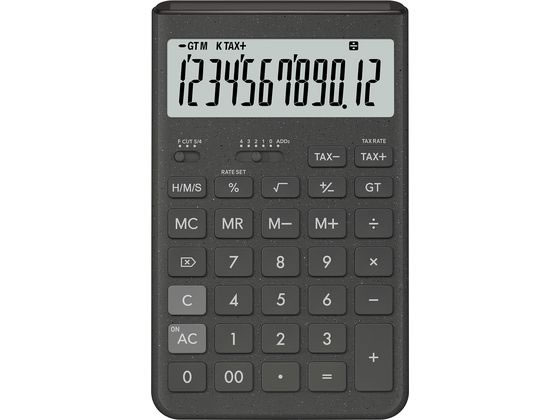 カシオ ジャストサイズ電卓12桁 Comfy ダークグレイ JT-200T-GY 1台（ご注文単位1台）【直送品】