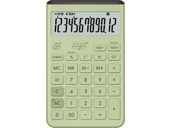 カシオ ジャストサイズ電卓12桁 Comfy グリーン JT-200T-GN-N 1台（ご注文単位1台）【直送品】