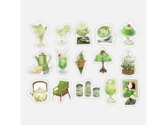 BGM フレークシール 喫茶アラモード 緑 BS-FG123 1個（ご注文単位1個）【直送品】